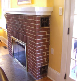 fireplace before mantel install