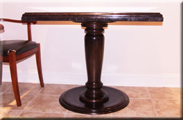 Mahogany Table base by Harmony Water on site