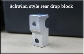 Schwinn style rear brake drop block