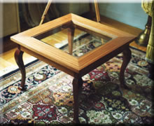 glass top cocktail table