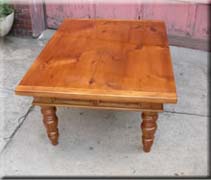 pine cocktail table for Cynthia Wild design